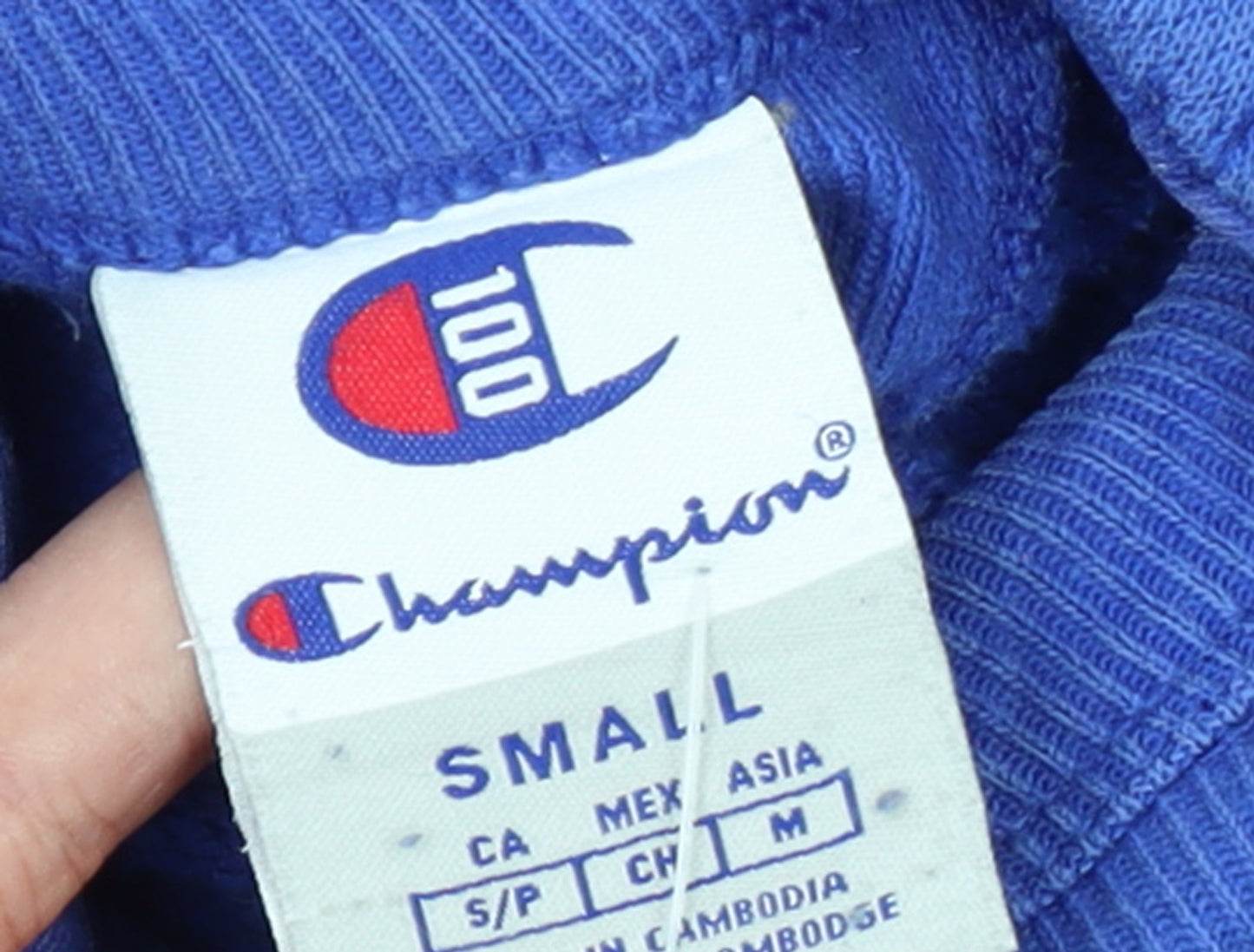 Champion Women's Blue Small Pullover Hoodie 100 Logo Cotton Blend
