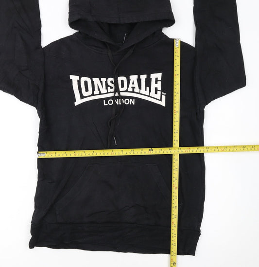 Lonsdale London Womens Black Size 8 Pullover Hoodie Sweatshirt
