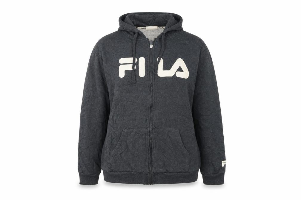 Fila Women’s Dark Grey Full Zip Hoodie Size 16 Cotton Blend