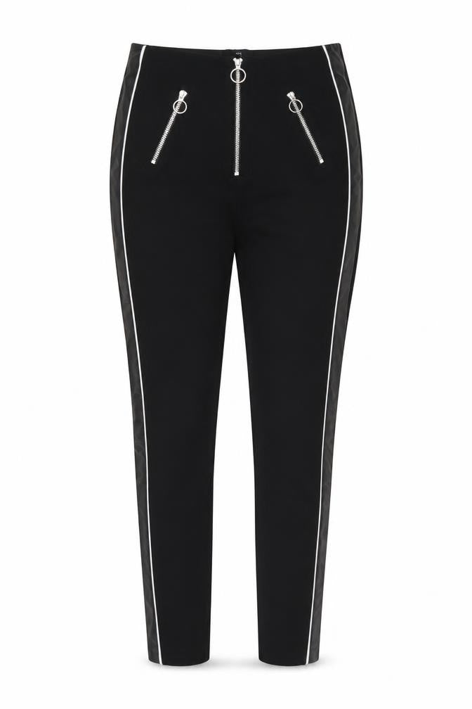 River Island Women’s Black High Rise Zip Detail Leggings Size 10