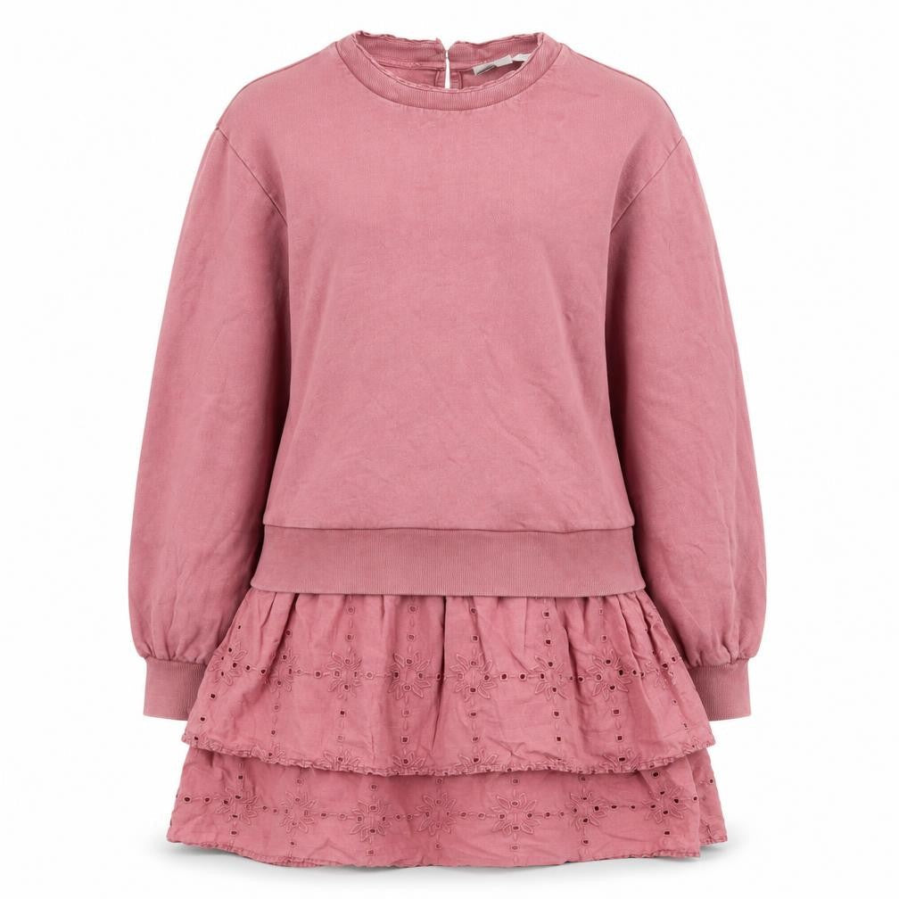 Next Women Pink Fit & Flare Long Sleeve Cotton Dress M
