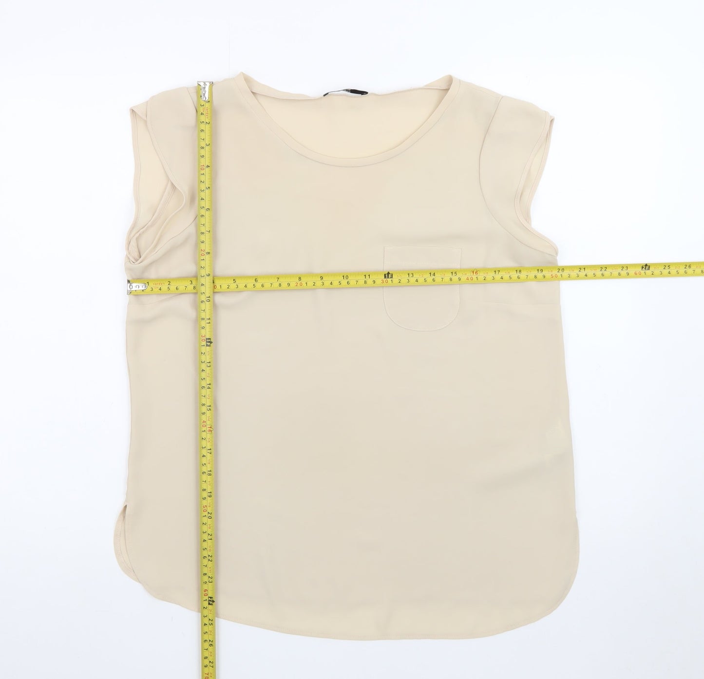 Marks and Spencer Autograph Womens Beige Sleeveless Blouse UK 12