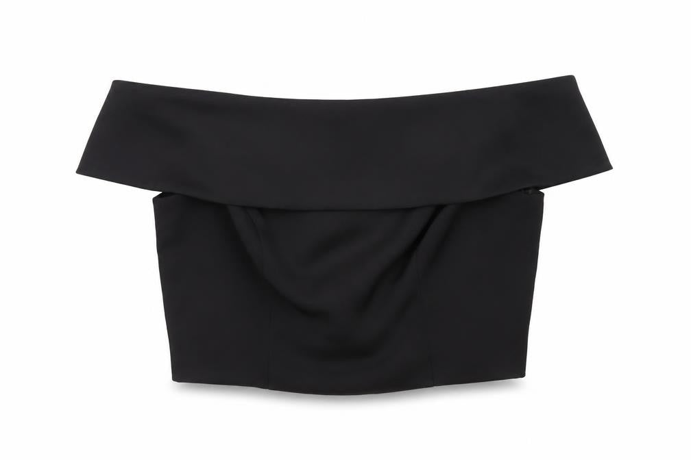 Coast Womens Black Off Shoulder Cropped Blouse UK 10