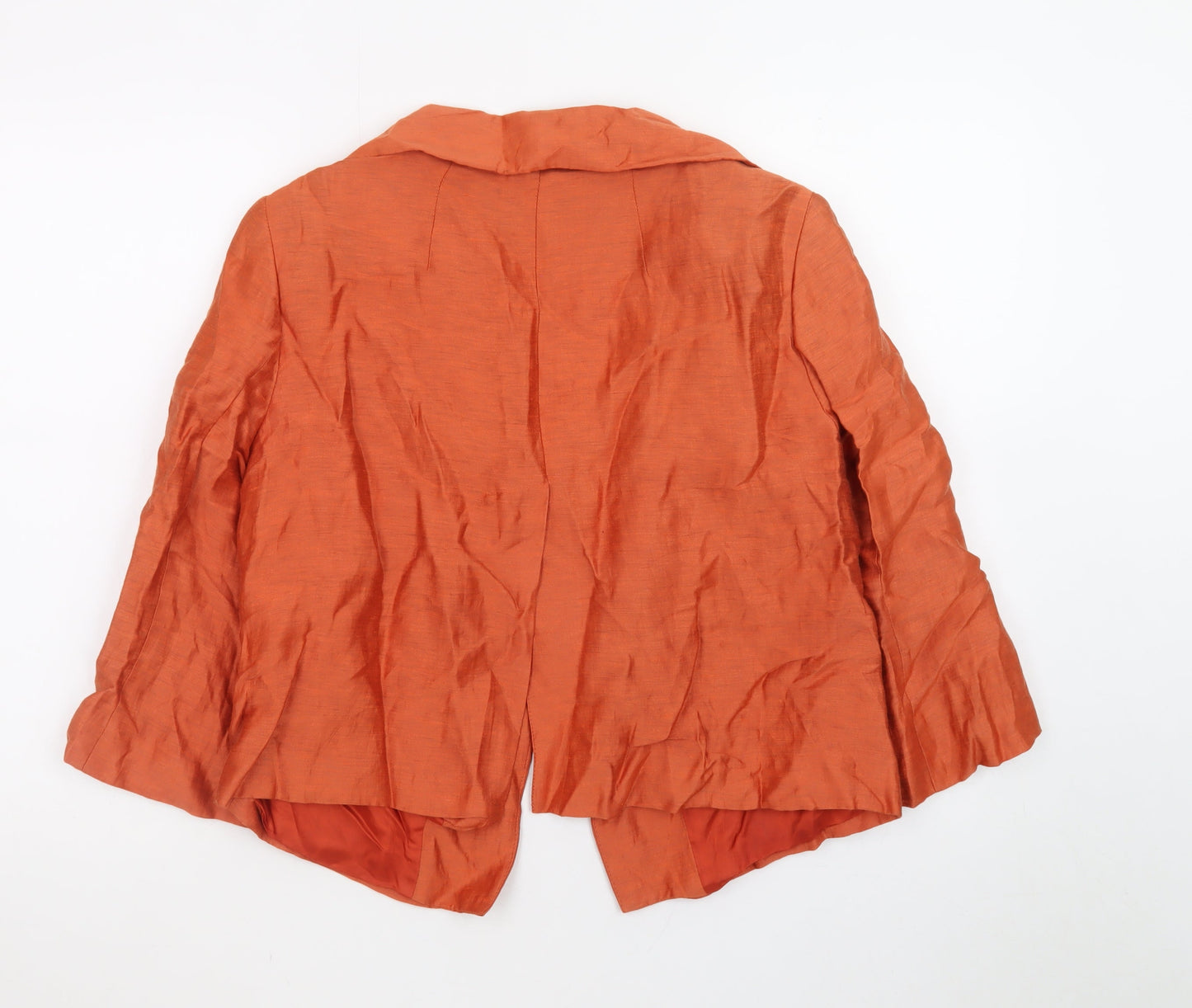 Kaliko Women's Orange Silk Shawl Collar Blazer Size 14