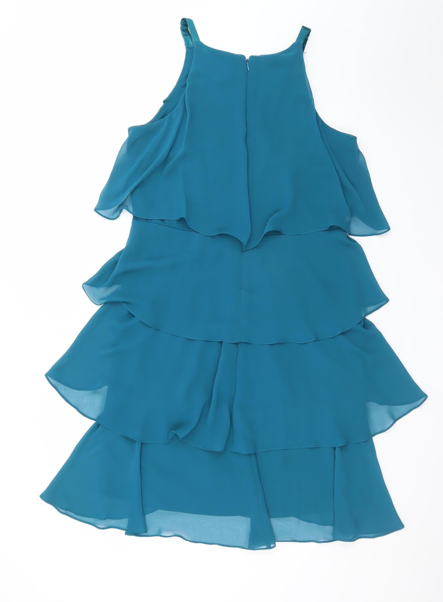 S.L. Fashions Women’s Blue Chiffon Layered Shift Dress Size 12
