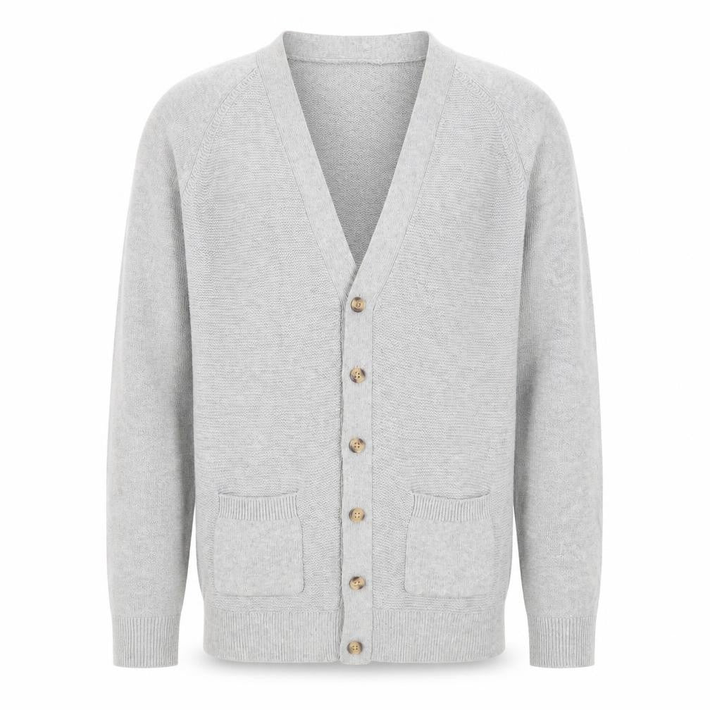 Gap Mens Grey Cotton Wool Cardigan M Long Sleeve V-Neck Knit