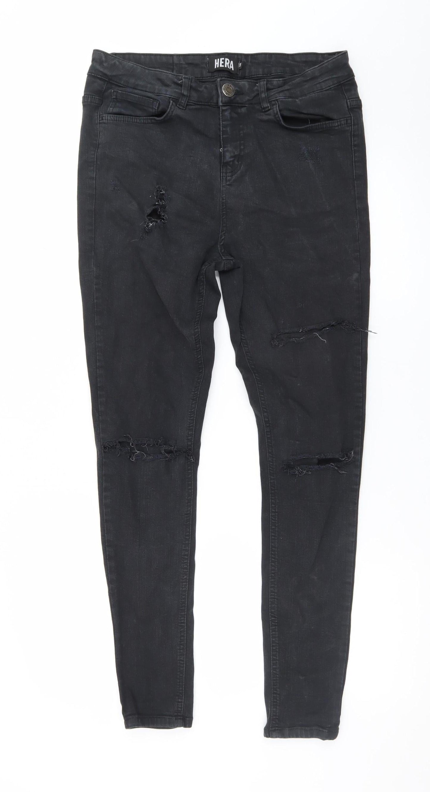 Hera Women's Black Distressed Skinny Jeans Size 32R