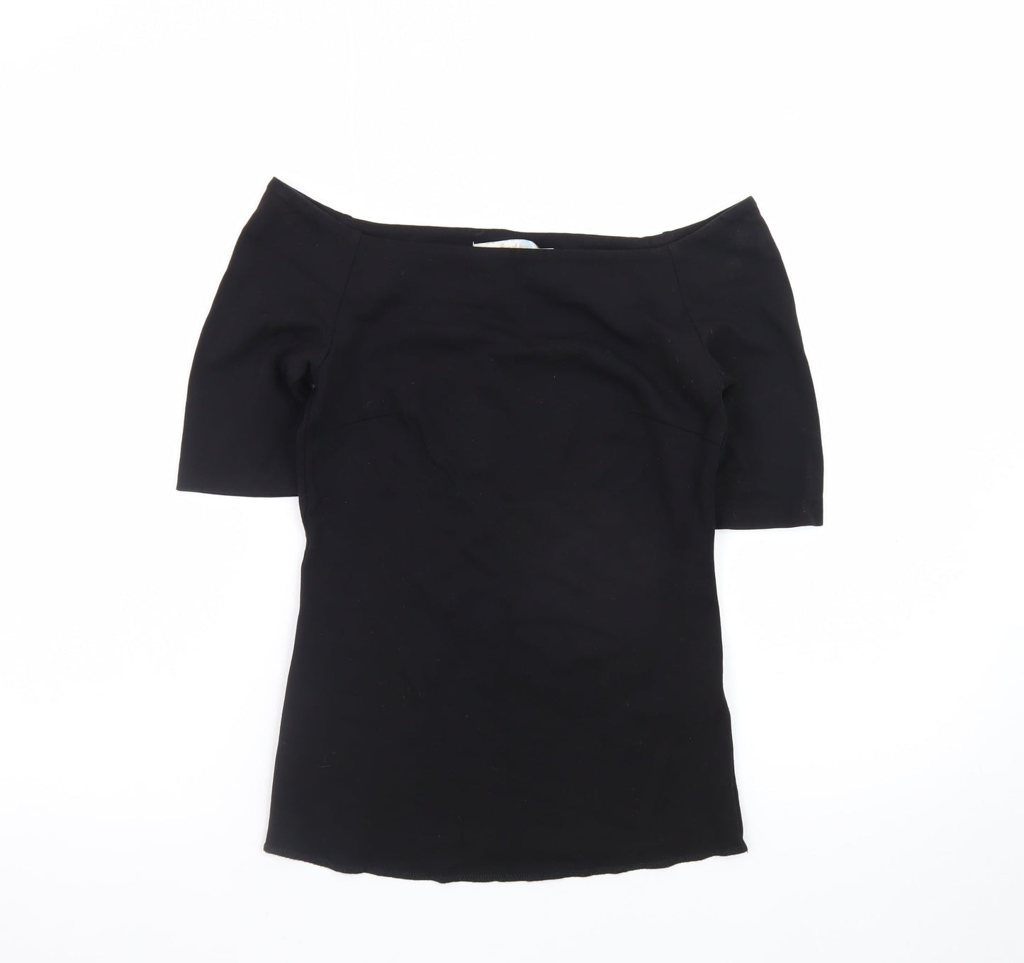 Boden Women's Black Off Shoulder Stretch Cotton Blouse UK 8