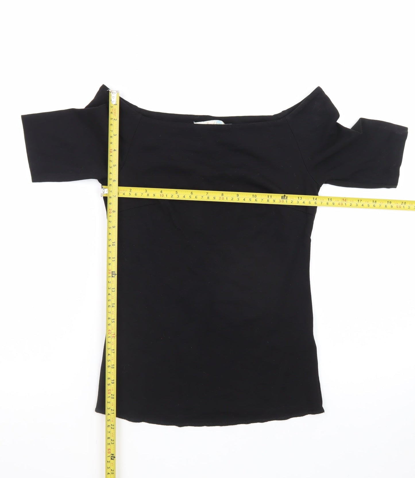 Boden Women's Black Off Shoulder Stretch Cotton Blouse UK 8