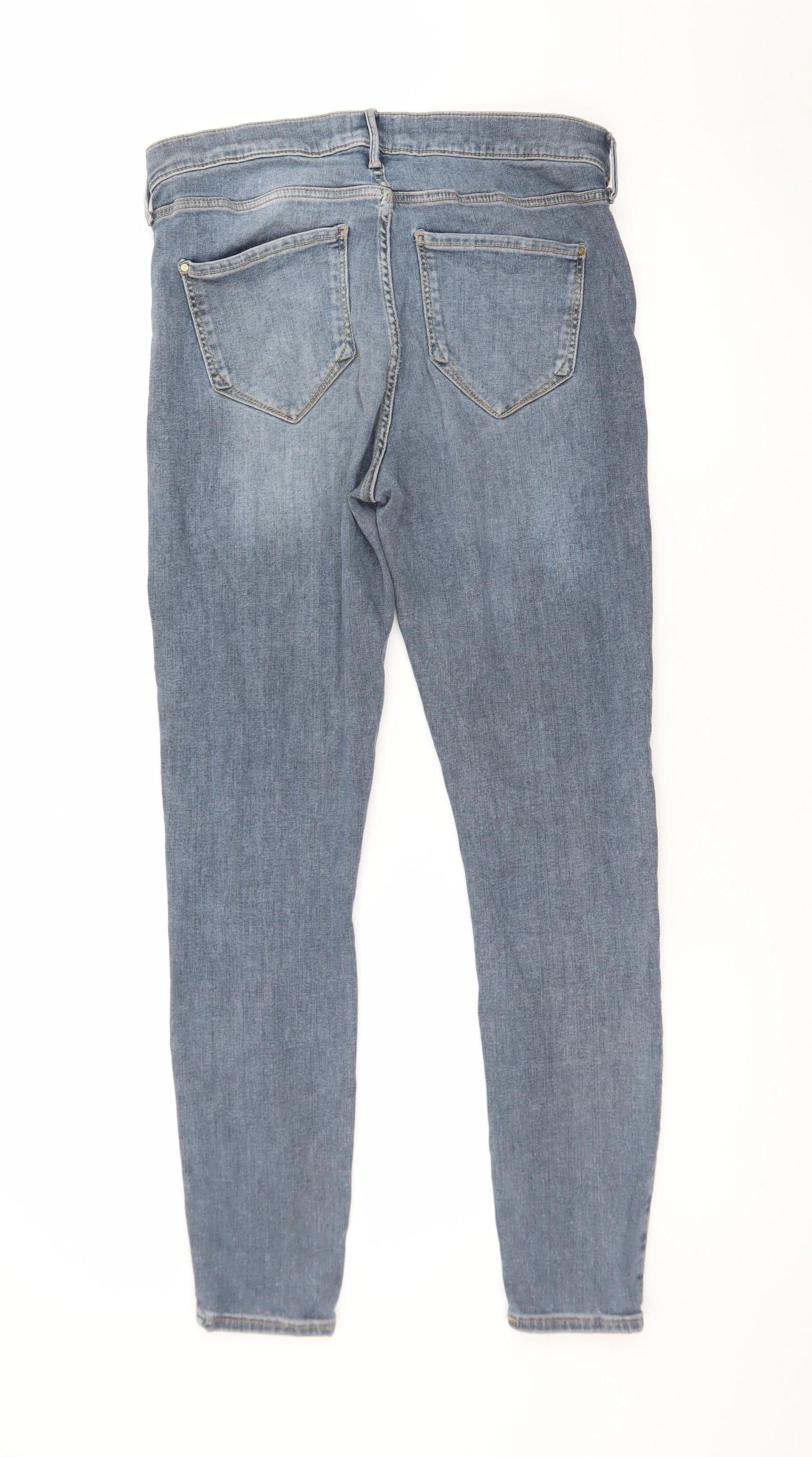 River Island Women Blue Skinny Jeans Size 14 Mid Rise Denim