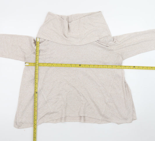 Apricot Womens Beige Cowl Neck Pullover Jumper UK 14