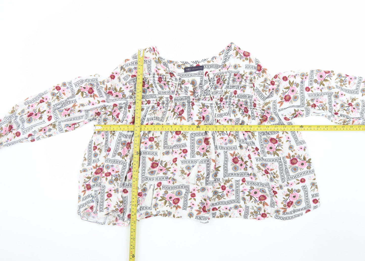 Marks and Spencer Women's Multicoloured Floral Bohemian Blouse Size 18