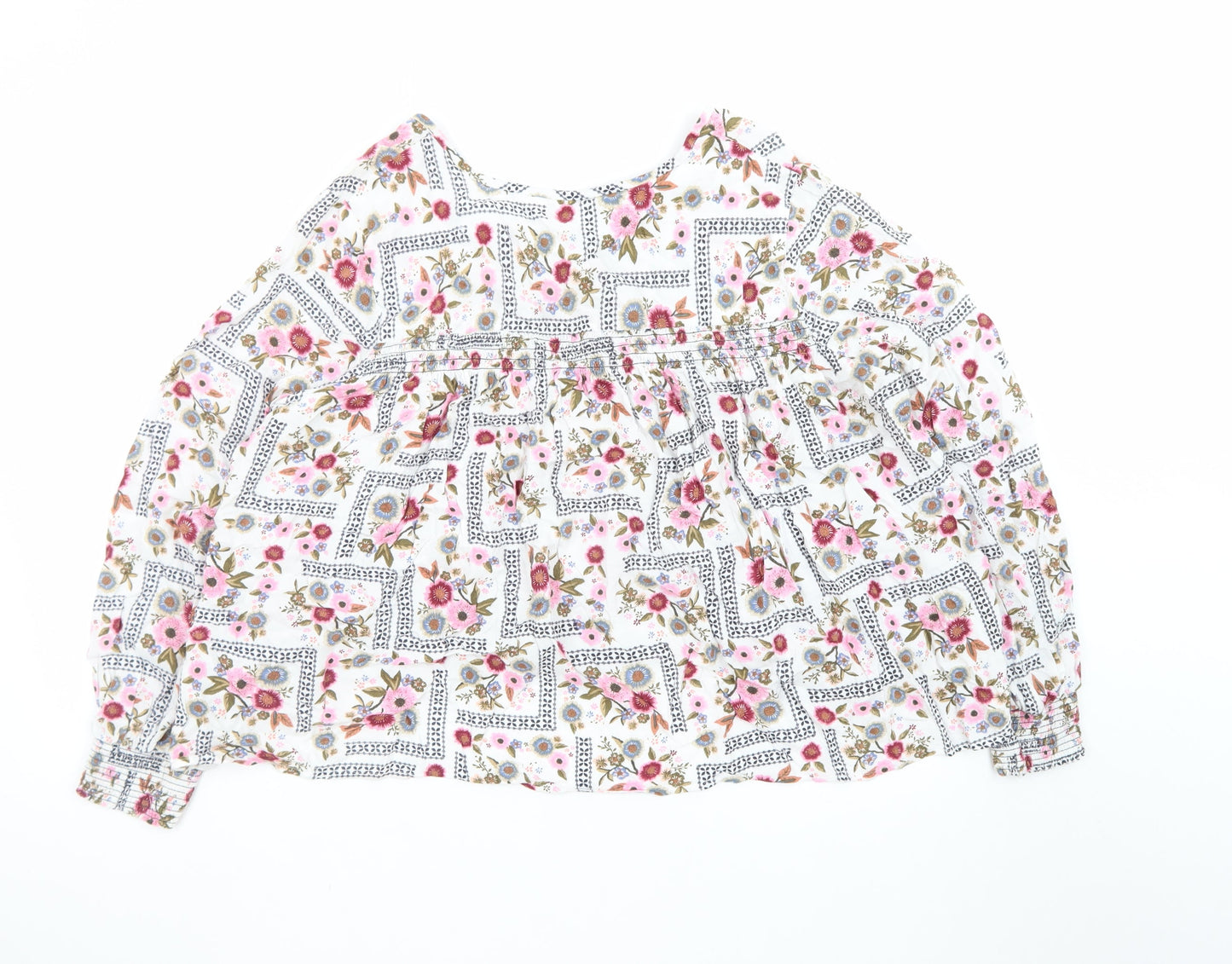 Marks and Spencer Women's Multicoloured Floral Bohemian Blouse Size 18
