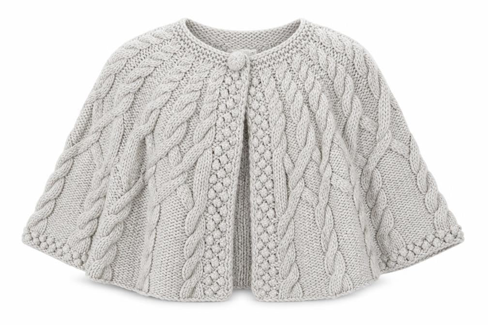 Marks & Spencer Women’s Grey Chunky-Knit Cape Jumper Size 16