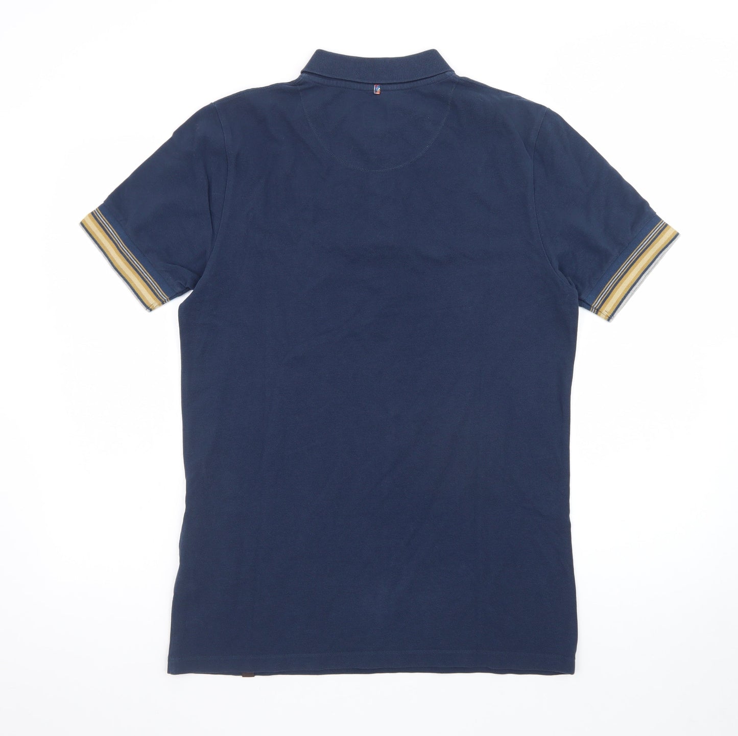 Pretty Green Men's Blue Cotton Short Sleeve Polo Shirt Size S