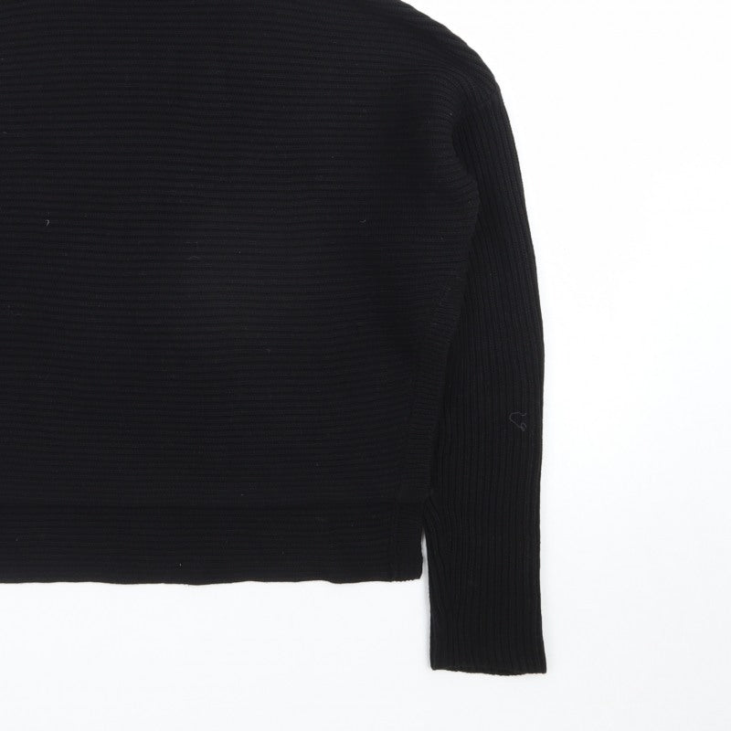 Additional view of AllSaints Men's Black XS Roll Neck Ribbed Knit jumper