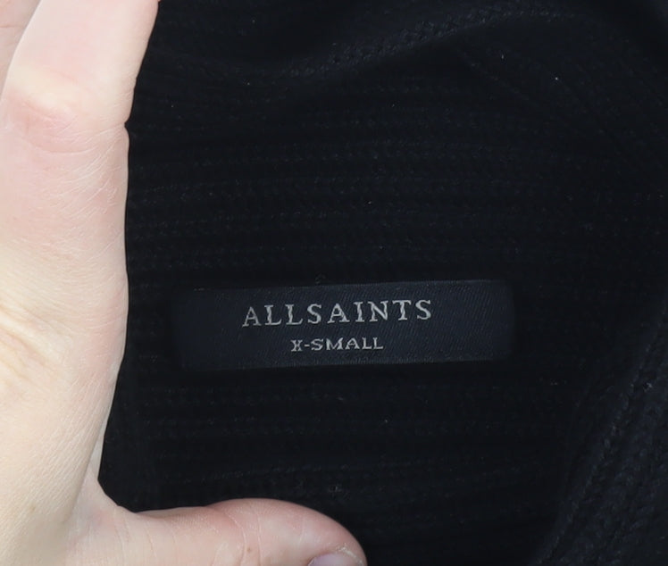 Additional view of AllSaints Men's Black XS Roll Neck Ribbed Knit jumper