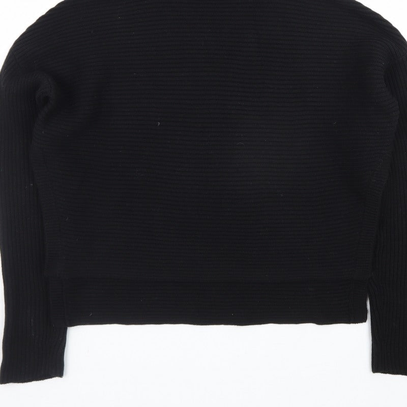 Additional view of AllSaints Men's Black XS Roll Neck Ribbed Knit jumper