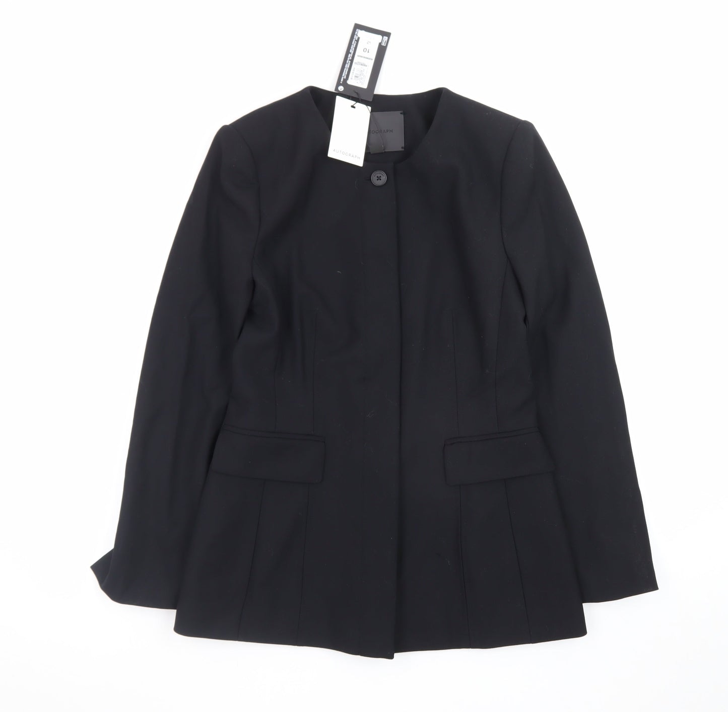 Marks and Spencer Women’s Black Size 10 Tailored One-Button Blazer