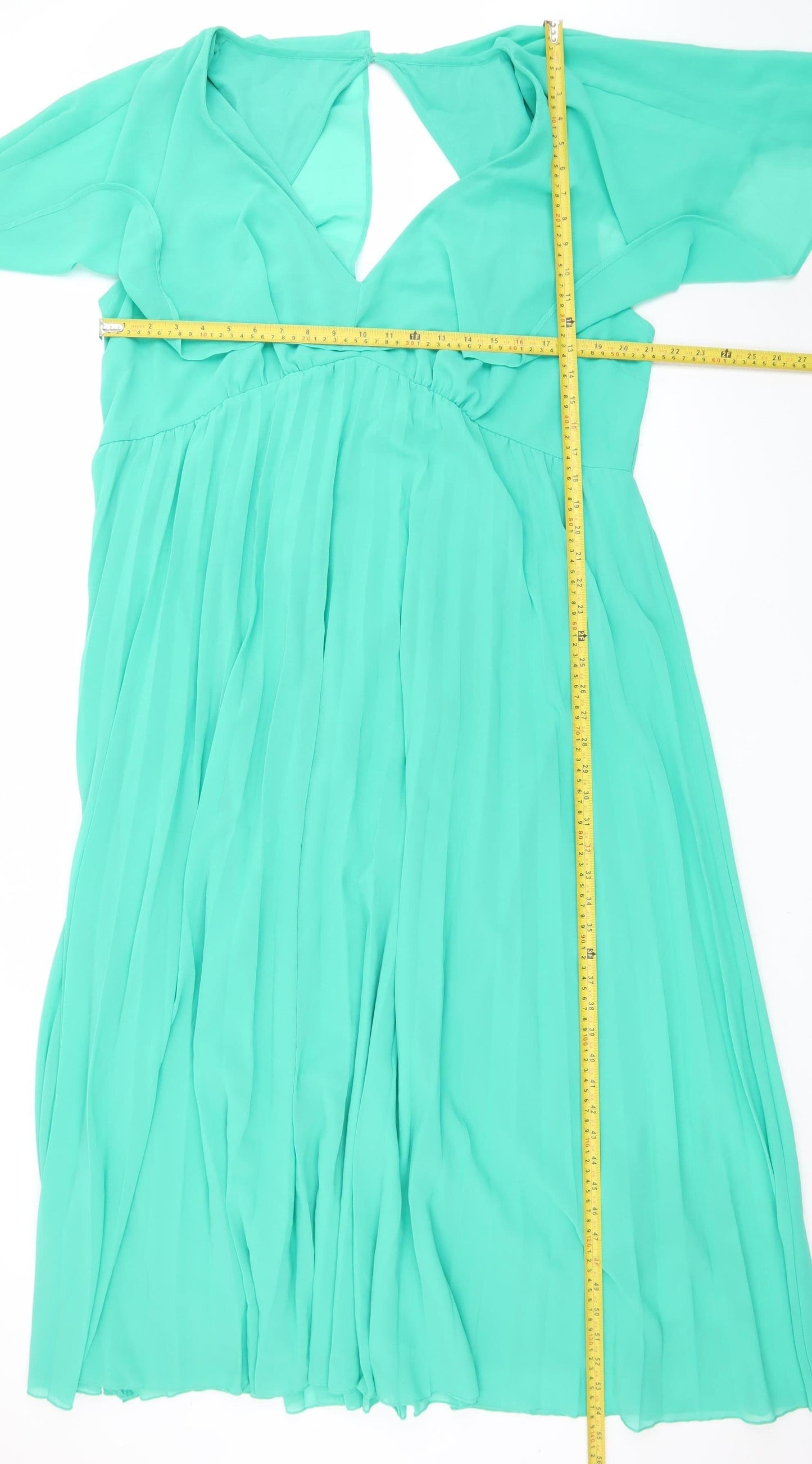 ASOS DESIGN Women Green Size 22 Fit & Flare Midi Dress