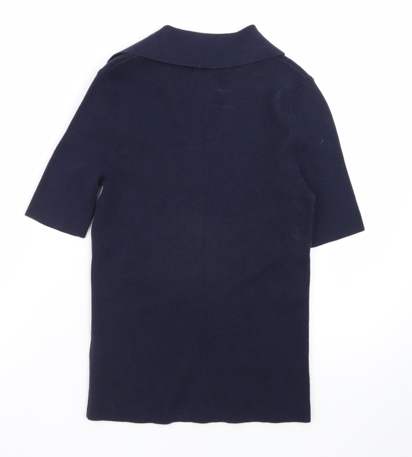 Marks and Spencer Men's Blue Short Sleeve Cotton Polo Shirt Size S