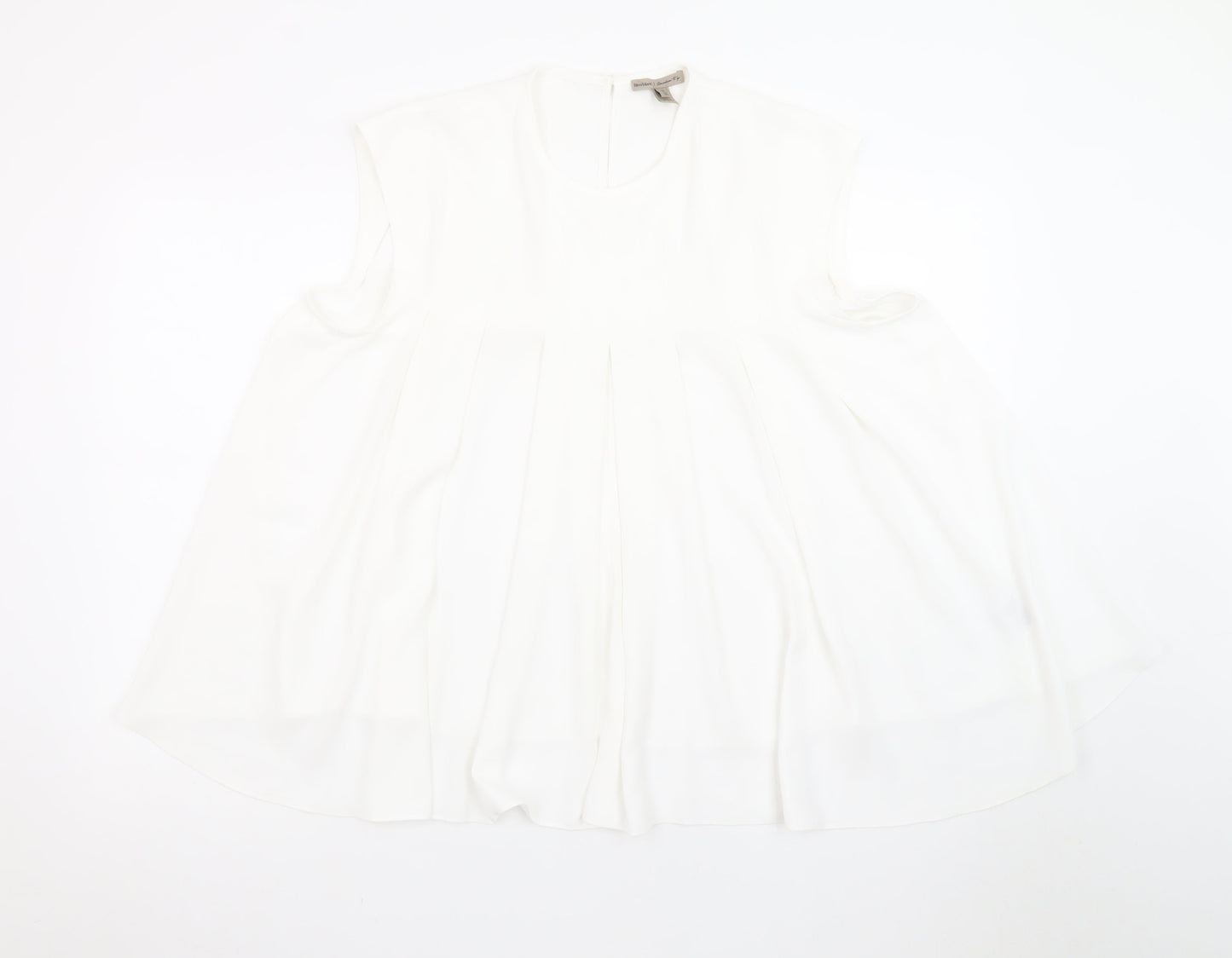 River Island Women's White Sleeveless Tunic Blouse Size 14