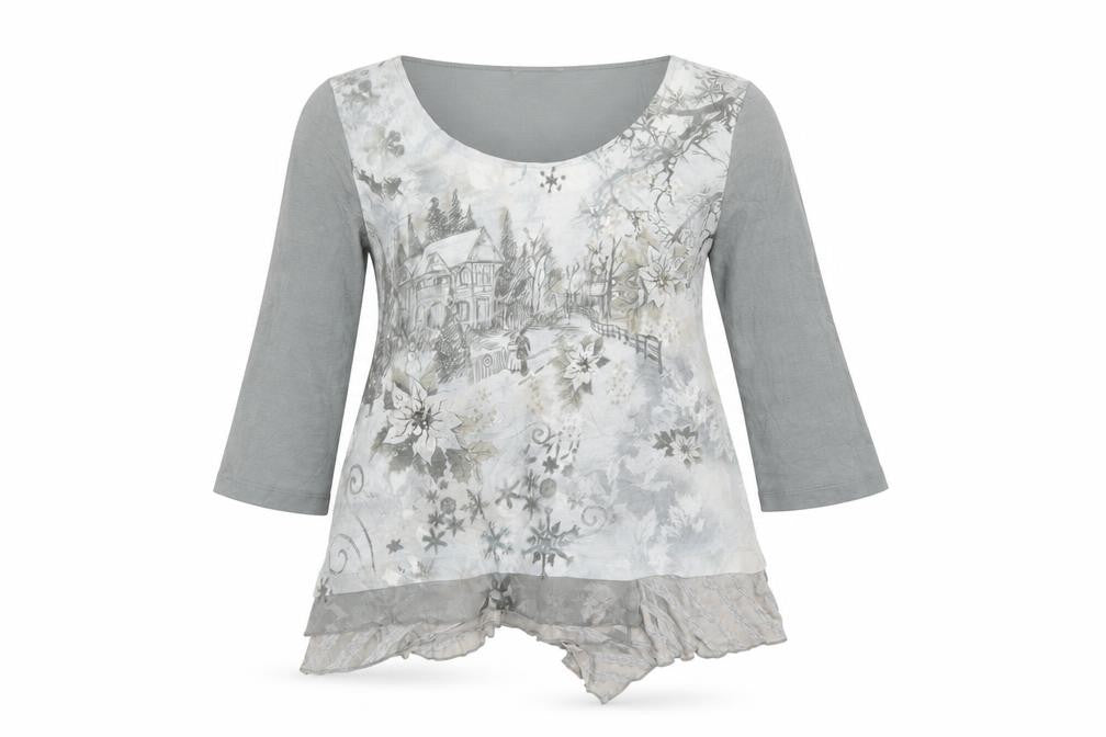 Marks & Spencer Per Una Women’s Grey Floral Tunic Blouse Size 16