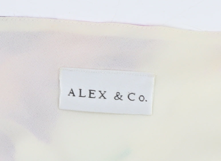 ALEX & Co. Women’s Multicoloured Floral Silk Blend Chiffon Blouse UK 18