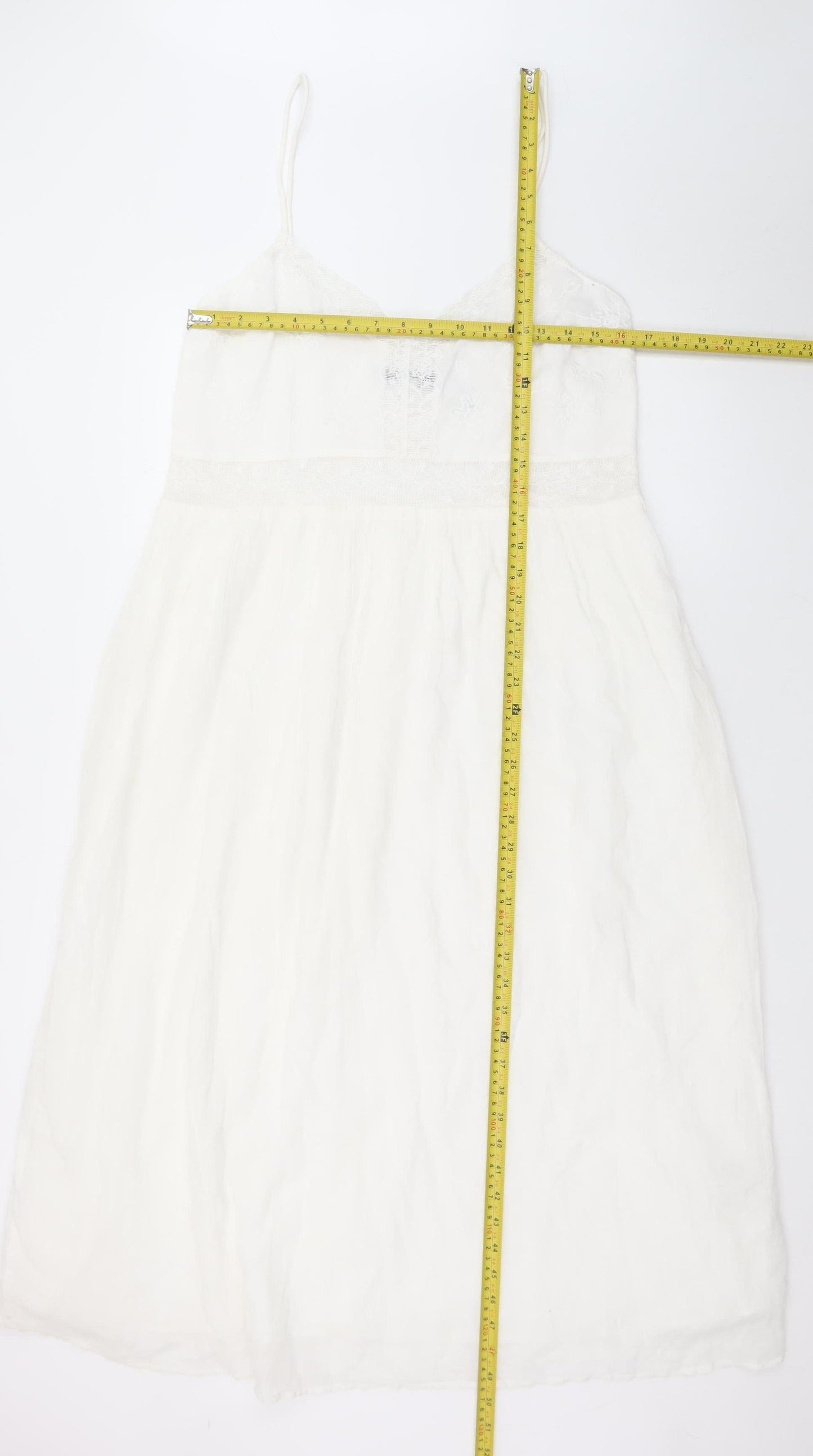 Zara Women’s White Lace Slip Dress Size 14 Summer Style