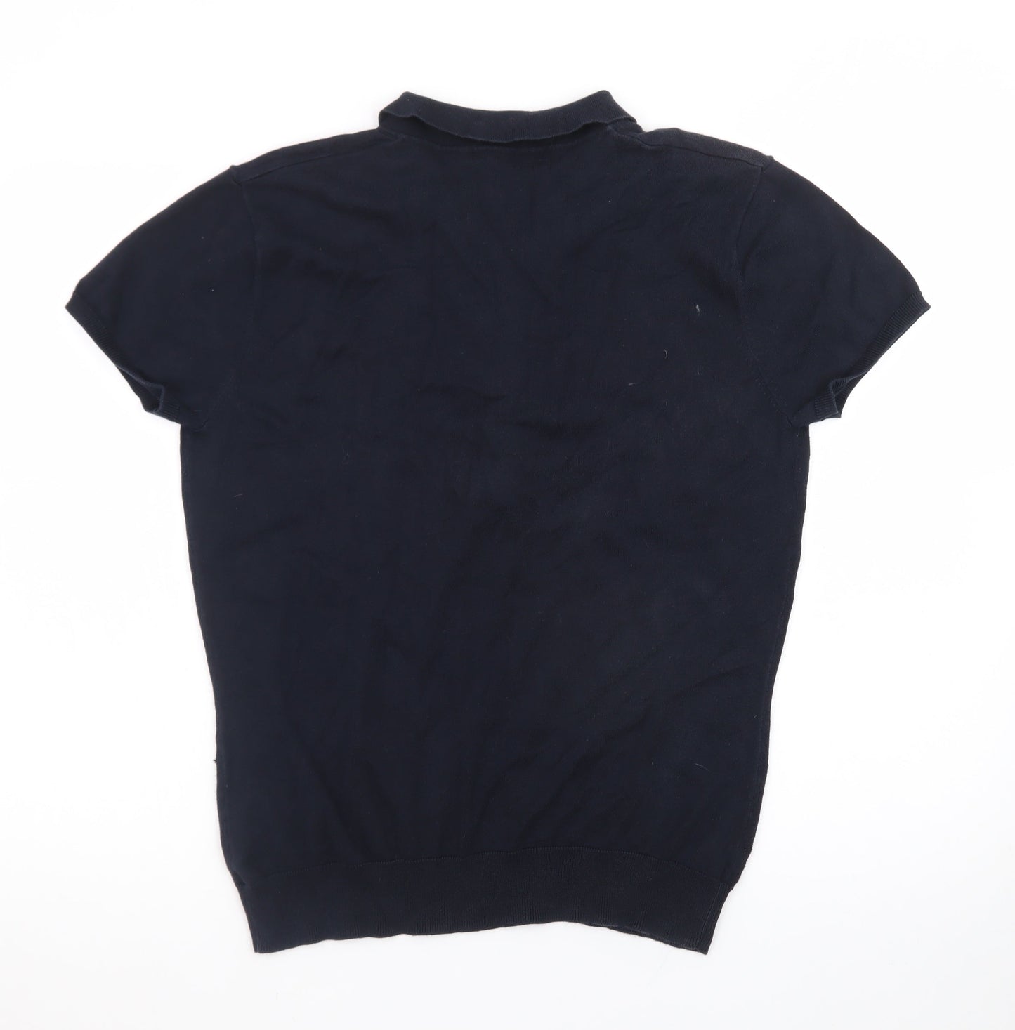 GANT Men's Black XL Cotton Blend Short Sleeve Polo Shirt