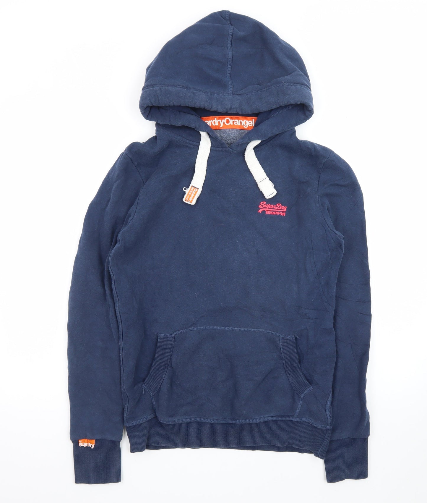 Superdry Women Navy Blue Pullover Hoodie Size L Orange Label