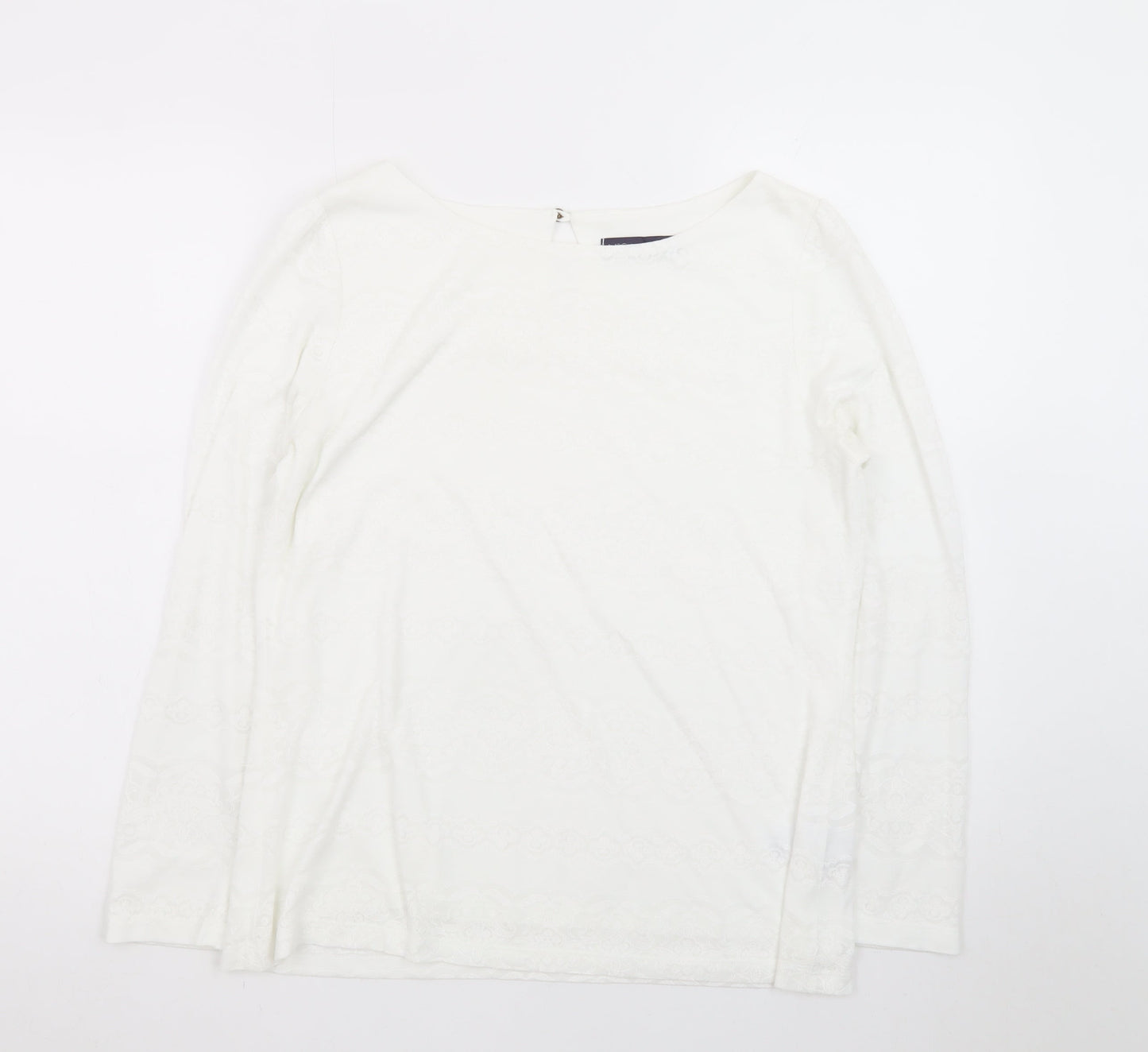 Marks and Spencer Women’s Ivory Lace Long Sleeve Blouse UK 14