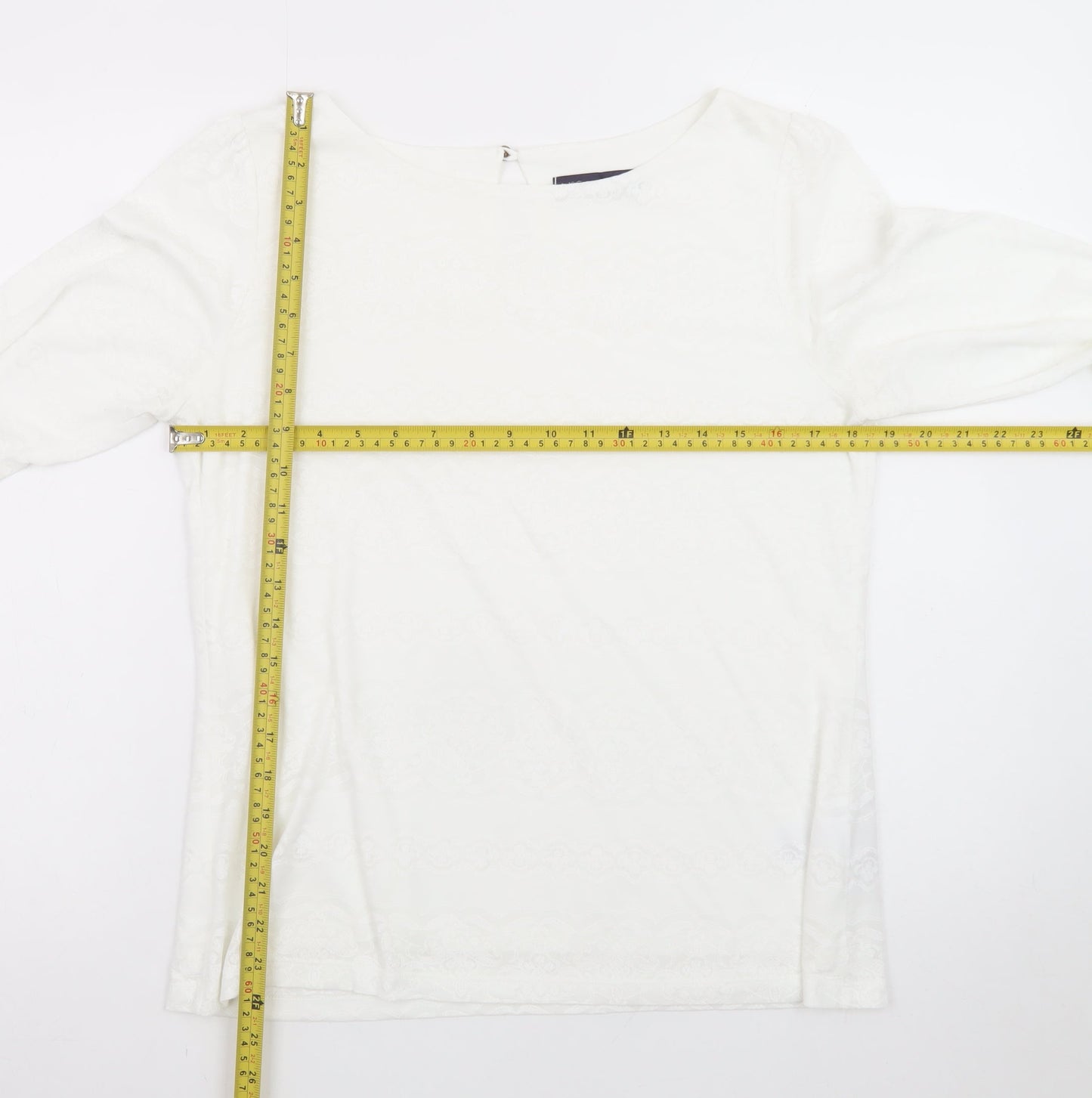 Marks and Spencer Women’s Ivory Lace Long Sleeve Blouse UK 14