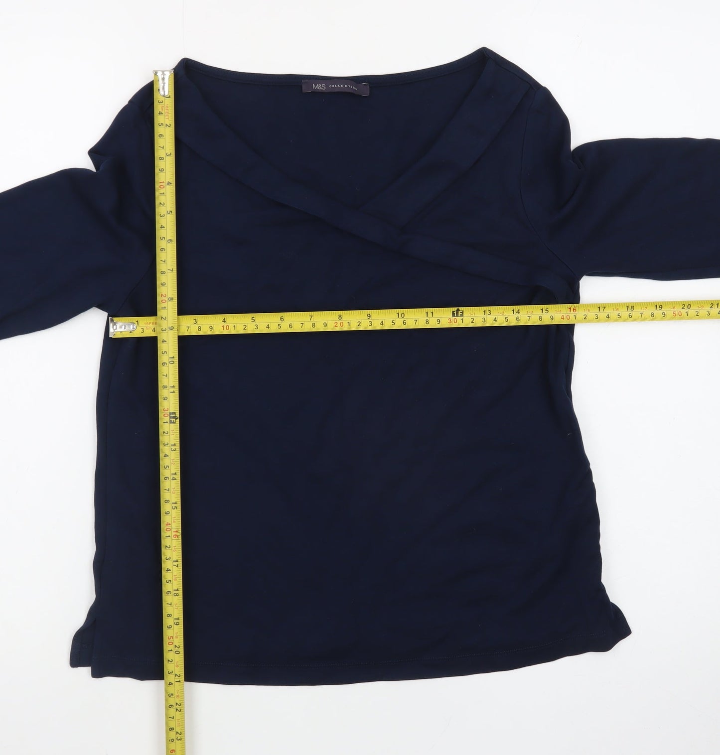 Marks and Spencer Women’s Navy Blue Wrap Jersey Top Size 12