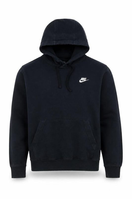 Nike Men's Black Pullover Hoodie M Regular Fit Logo Fleece Sweatshirt