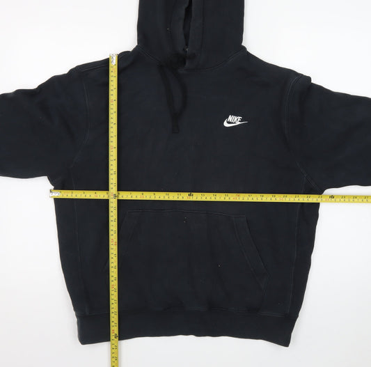 Nike Men's Black Pullover Hoodie M Regular Fit Logo Fleece Sweatshirt