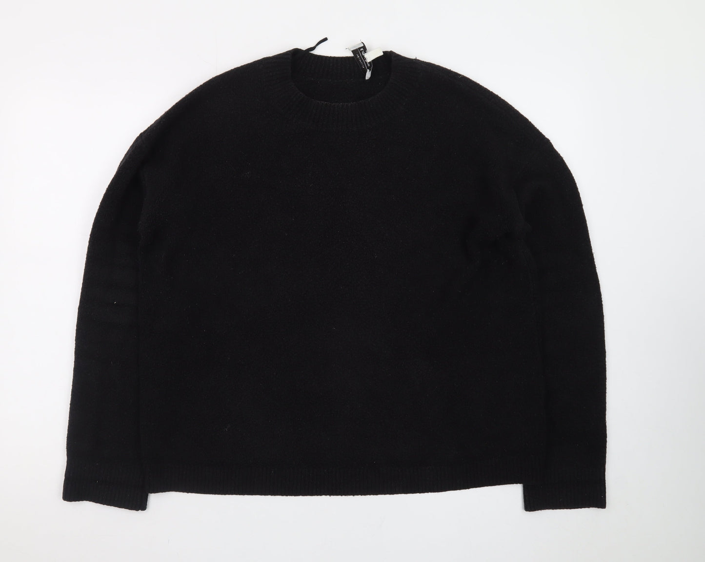 & Other Stories Women Black Wool Crew Neck Long Sleeve Jumper Size 12