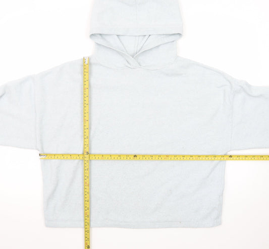 Jack Wills Women Light Blue Pullover Hoodie UK 14 Soft Fleece Casual