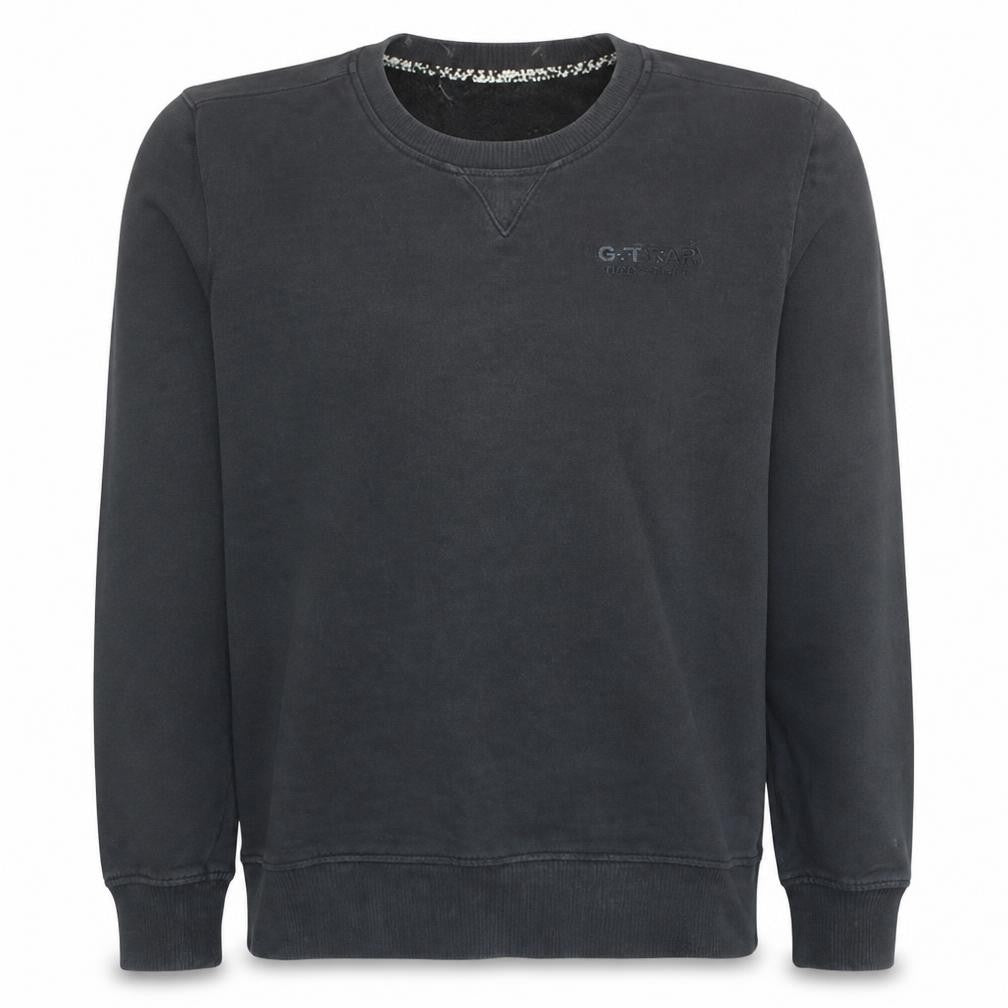G-Star RAW Mens Black L Crew Neck Pullover Sweatshirt