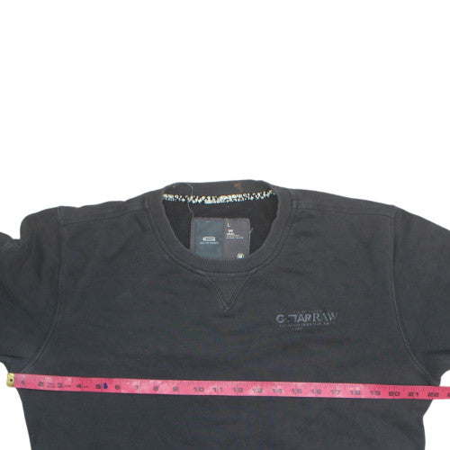 G-Star RAW Mens Black L Crew Neck Pullover Sweatshirt