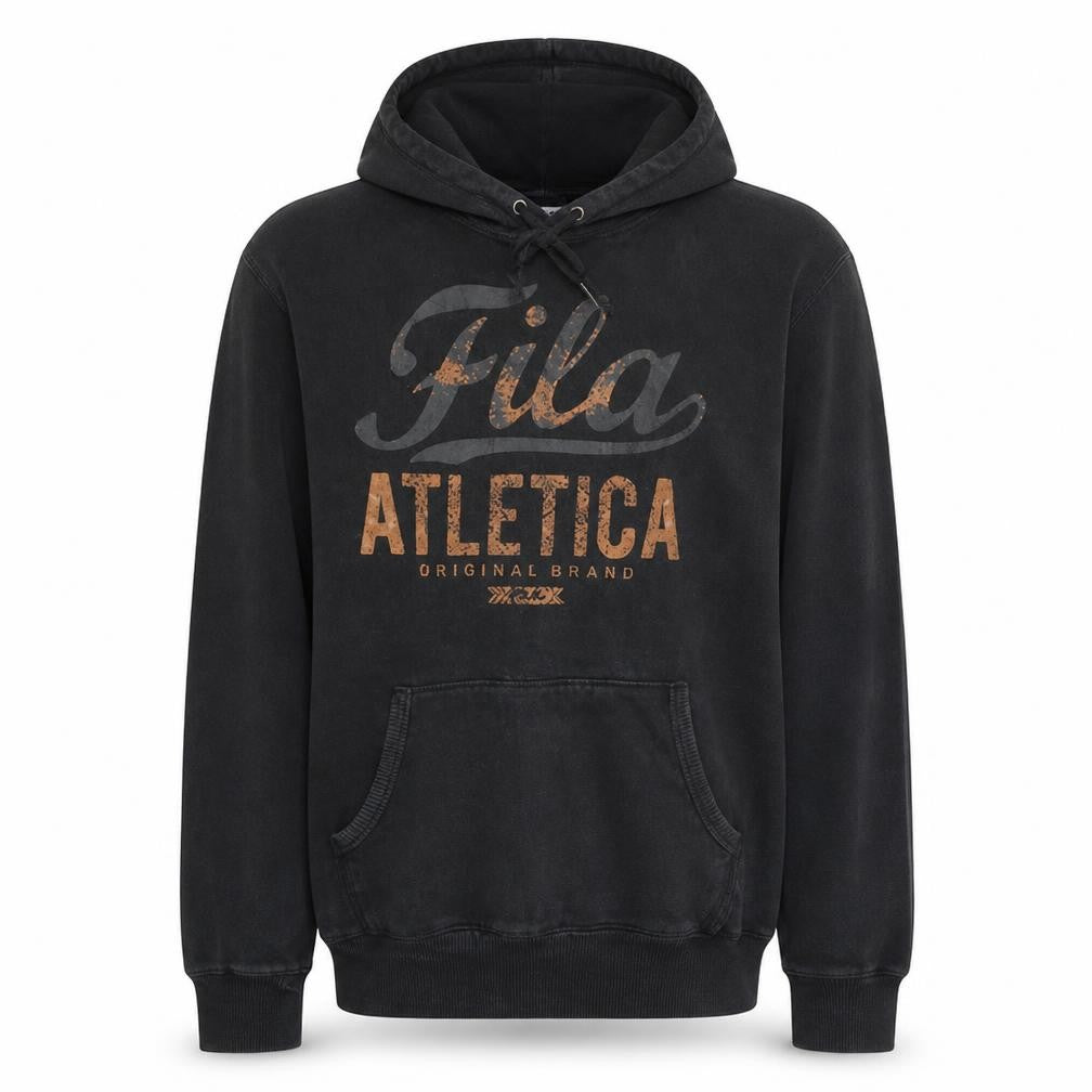 Fila Men's Black Pullover Hoodie XL Sports Graphic Fleece