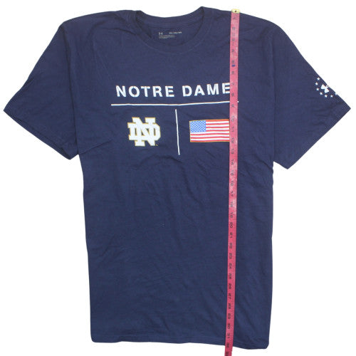 Under Armour Men's Navy Notre Dame USA Flag Graphic T-Shirt 3XL Loose Fit