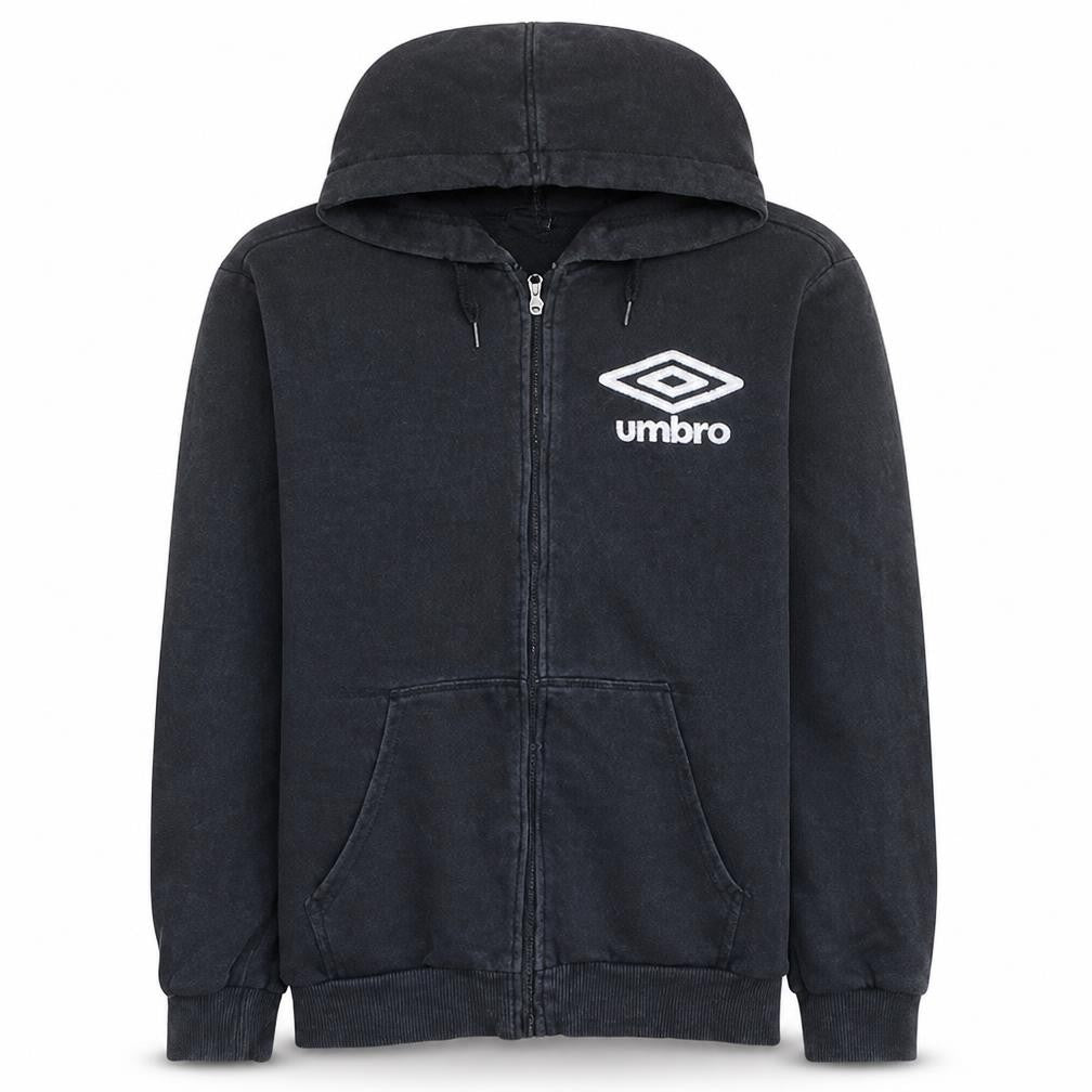 Umbro Mens Black M Full Zip Hoodie Cotton Blend Sportswear