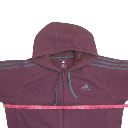 Adidas Men’s Purple Full Zip Hoodie L Sports Fleece Sweatshirt