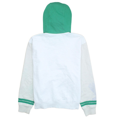 Nike Men's White Green Pullover Hoodie M Sports Graphic Cotton