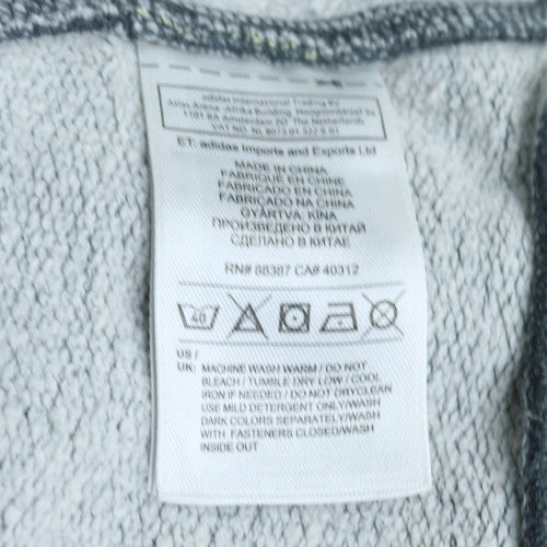 Adidas Men's Grey Full Zip Hoodie Size M Fleece Sportswear
