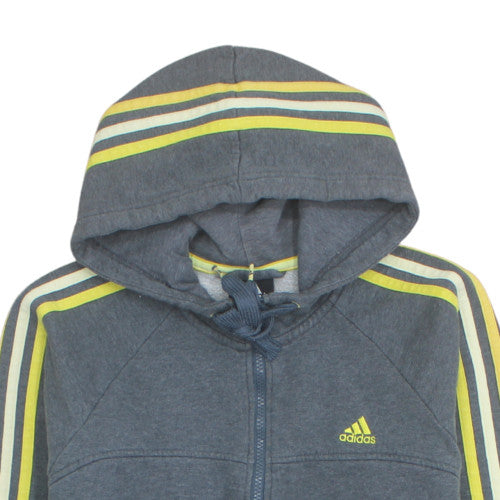 Adidas Men's Grey Full Zip Hoodie Size M Fleece Sportswear