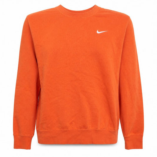 Nike Men's Orange Crew Neck Pullover Sweatshirt M Regular Fit