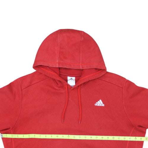 Adidas Mens Red XL Pullover Hoodie Fleece Regular Fit
