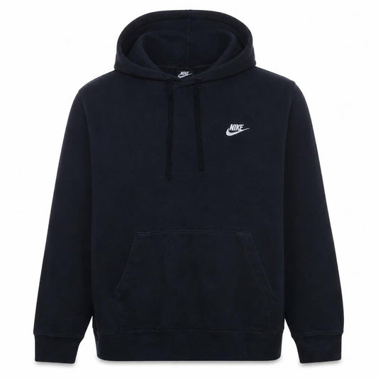 Nike Men's Black Pullover Hoodie L Cotton Fleece Logo Casual